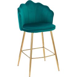 Barhocker 2er-Set Pedro Grün/Gold Samt 52 cm 100 cm - Barhocker 2er-Set
