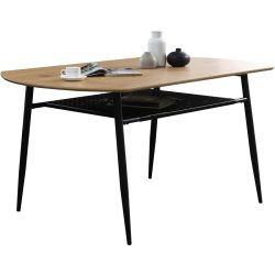 Tisch Josua Braun/Schwarz MDF 160 cm - Farbe: natur/schwarz - Tisch