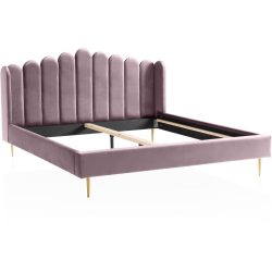 Bett Sergio Lila Samt 140 x 200 cm - Farbe: Lavender - Bett
