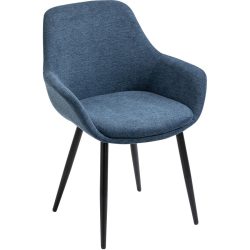 Stuhl Roma Blau Polyester 64 cm - Farbe: Dunkelblau - Material: Strukturstoff - Stuhl