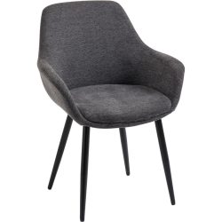Stuhl Roma Grau Polyester 64 cm - Farbe: anthrazit - Material: Strukturstoff - Stuhl