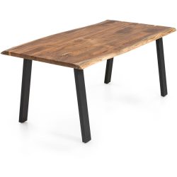 Tisch Gerardo Schwarz Holz 180 cm - Farbe: natur/schwarz - Material: Akazie - Tisch