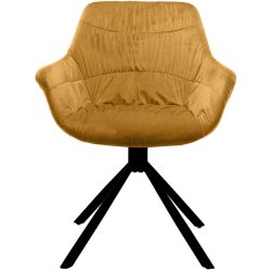 Stuhl Mauro Gelb Samt 64 cm Drehbar - Farbe: senfgelb - Stuhl