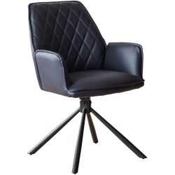 Stuhl Elea Blau Polyester/Metall 59 cm Drehbar - Farbe: Dunkelblau - Material: Microfaser/Polyester/Metall - Stuhl