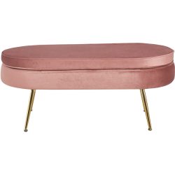 Hocker Khloe Rosa/Gold Samt/Metall 99 cm 40 cm - Farbe: Rose, Gold - Material: Samt, Metall - Hocker