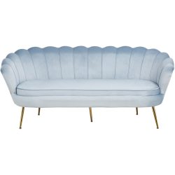 Sofa Pedro Grau Stoff 180 cm 76 cm - Farbe: hellgrau - Material: Samt - Sofa