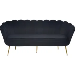 Sofa Pedro Schwarz Stoff 180 cm 76 cm - Material: Samt - Sofa