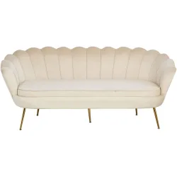 Sofa Pedro Beige Samt 180 cm 76 cm - Sofa