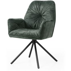 Stuhl Yasin Grün Samt 61 cm - Farbe: dunkelgrün - Stuhl