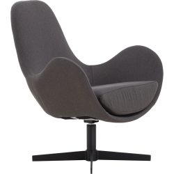 Sessel Calvin Grau/Schwarz Stoff/Metall 72 cm 69 cm Drehbar - Farbe: Dunkelgrau, Schwarz - Material: Stoff, Metall - Sessel