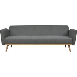 Sofa Calvin Grau/Braun Stoff/Holz/Federn 212 cm 85 cm - Farbe: Grau, Natur - Material: Stoff, Birke, Federn - Sofa