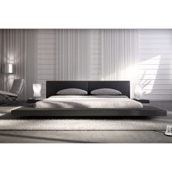 Bett Dylan Schwarz Kunstleder 140 x 200 cm - Bett