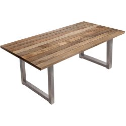 Tisch Remo Braun/Silber Holz 220 cm - Farbe: natur/silber - Material: Mango - Tisch