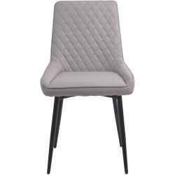 Stuhl 2er-Set Flavia Grau Stoff 52 cm - Farbe: hellgrau - Stuhl 2er-Set