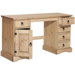 Schreibtisch Julio Braun Holz 140 cm - Farbe: natur - Material: Kiefer - Schreibtisch