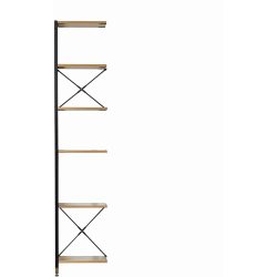 Regal Cecilia Braun/Schwarz MDF/Metall 42.5 cm 210 cm - Farbe: akazie, schwarz - Material: MDF, Metall - Regal