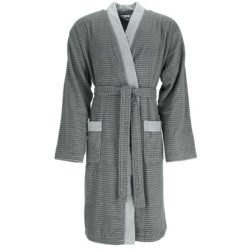 Esprit - Double Stripe Bademantel, für Herren, Anthrazit, Größe M