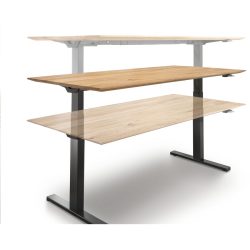 Schreibtisch Floru Braun Holz 140 cm Höhenverstellbar (elektrisch) - Farbe: natur - Material: Wildeiche - Schreibtisch