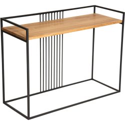 Konsole Wise Braun/Schwarz Holz/Metall 100 cm - Farbe: natur geölt - Material: Wildeiche/Metall - Konsole