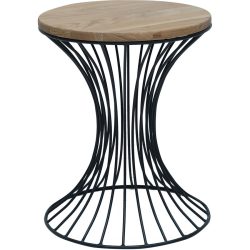 Beistelltisch Miko Braun/Schwarz Holz/Metall 40 cm - Farbe: natur geölt - Material: Wildeiche - Beistelltisch
