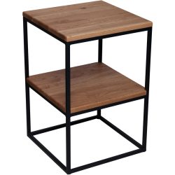 Beistelltisch Nivio Braun/Schwarz Holz 40 cm - Farbe: natur geölt - Material: Wildeiche - Beistelltisch