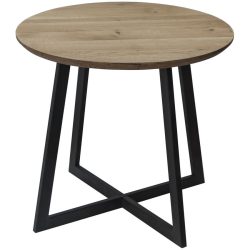Beistelltisch Miku Braun/Schwarz Holz/Metall 50 cm - Farbe: natur geölt - Material: Wildeiche - Beistelltisch