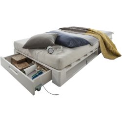 Bett Flynn Weiss Holz 90 x 200 cm - Material: Kiefer - Bett