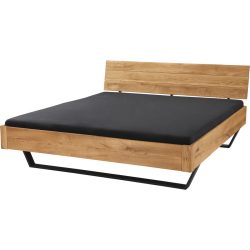 Bett Maliha Braun Holz 160 x 200 cm - Farbe: natur - Material: Wildeiche - Bett