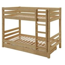Hochbett Infant Braun Holz 90 x 200 cm - Farbe: gelaugt - Material: Kiefer - Hochbett