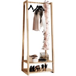 Garderobe Pham Braun Holz 85 cm 190 cm - Farbe: natur geölt - Material: Wildeiche - Garderobe