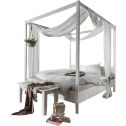 Himmelbett Ciello Weiss Holz 180 x 200 cm - Material: Kiefer - Himmelbett