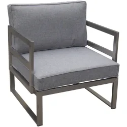 LIVIQUE, Loungesessel Fresea grau Edelstahl T 71 cm - Loungesessel