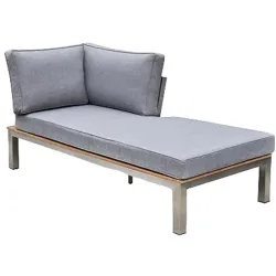 LIVIQUE, Loungeelement Vlard Edelstahl Edelstahl 3 B 76 T 158 cm - Loungeelement