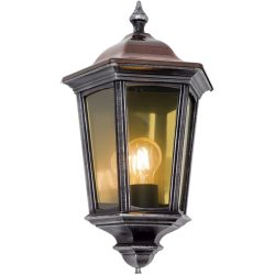 Wandlampe aussen Hermine Schwarz/Silber 14 cm - Material: Siluminguss - Wandlampe aussen
