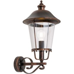 Wandlampe aussen Kenzo Kupfer/Schwarz 32 cm - Farbe: schwarz/kupfer - Material: Siluminguss - Wandlampe aussen