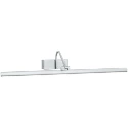 Wandlampe Portrait Grau Stahl 60 cm 10 cm - Farbe: Nickel satiniert - Lichtfarbe: Warmweiss - Wandlampe