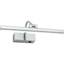 Wandlampe Portrait Grau Stahl 18.5 cm - Farbe: Nickel satiniert - Lichtfarbe: Warmweiss - Wandlampe