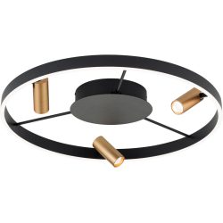 Deckenlampe Ornament Gold/Schwarz Stahl 61.5 cm 61.5 cm - Farbe: schwarz-gold - Lichtfarbe: Warmweiss - Deckenlampe