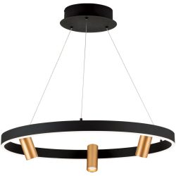 Pendellampe Ornament Gold/Schwarz Stahl 61.5 cm 61.5 cm - Farbe: schwarz-gold - Lichtfarbe: Warmweiss - Pendellampe