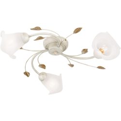 Deckenlampe Sisi Beige Stahl 60 cm 60 cm - Farbe: elfenbein - Deckenlampe