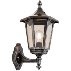 Wandlampe aussen Hermine Schwarz/Silber 30 cm - Material: Siluminguss - Wandlampe aussen