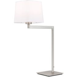 Tischlampe Carlton Grau Stahl 37.5 cm - Farbe: Nickel satiniert - Tischlampe