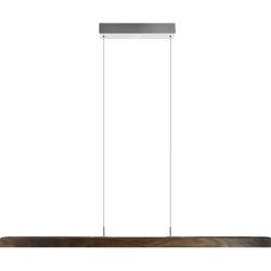 HERZBLUT Pendellampe Leonora Braun/Silber Metall/Holz 121 cm 160 cm Höhenverstellbar (manuell) - Farbe: Silber/Braun - LED - Lichtfarbe: Extra