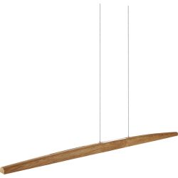 HERZBLUT Pendellampe Arco Braun/Silber Metall/Holz 170 cm 160 cm - Farbe: Silber/Braun - LED - Lichtfarbe: Extra warmweiss - Helles Neutralweiss -