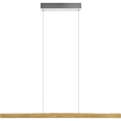 HERZBLUT Pendellampe Hermann Braun/Silber Holz/Metall 100 cm 160 cm - Farbe: Silber/Braun - LED - Lichtfarbe: Extra warmweiss - Helles Neutralweiss -