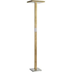 HERZBLUT Stehlampe Otto O Braun/Silber Metall/Holz 35 cm 183 cm - Farbe: Braun, Silber - LED - Lichtfarbe: Extra warmweiss - Helles Neutralweiss -