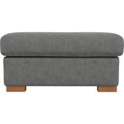 Hocker Malia Grau/Braun Stoff/Holz 92 cm 47 cm - Farbe: Grau, Natur - Material: Polyester/Polypropylen Stoff, Nussbaum - Hocker