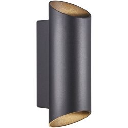 NORDLUX Wandlampe aussen Nico Round Schwarz Aluminium 7.7 cm 23.5 cm - Wandlampe aussen