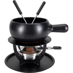 Fondue-Set Traditional Schwarz Terracotta - Farbe: schwarz matt - Fondue-Set