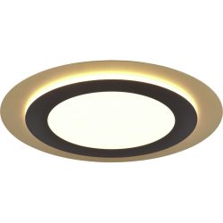 Deckenlampe Dijon Schwarz/Gold Metall 45 cm 4.5 cm - Farbe: schwarz-gold - LED - Lichtfarbe: Extra warmweiss - Helles Neutralweiss - Deckenlampe- LED